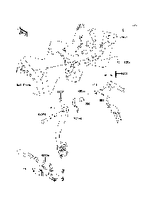 Brake Pedal/Throttle Lever Diagram and Parts List for KAF400B7F 2007 & Prior Kawasaki Lawn Tractor Accessories