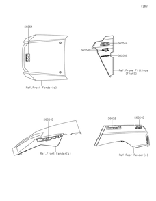 Part Location Diagram of 56054-1265 Kawasaki Mark, Side Guard, Eps