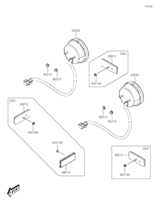 Taillight Diagram and Parts List for KAF700AMFNN 2021 Kawasaki Lawn Tractor Accessories