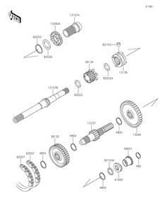 Transmission Diagram and Parts List for KAF620PKF 2019 Kawasaki Lawn Tractor Accessories