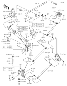 Rear Suspension Diagram and Parts List for KRF1000ALF 2020 Kawasaki Lawn Tractor Accessories