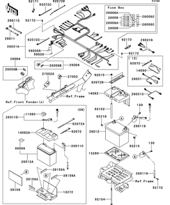 Part Location Diagram of 26006-0001 Kawasaki Fuse,Mini Blade,15a,B