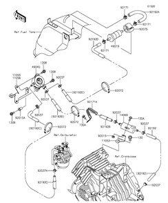 Fuel Pump Diagram and Parts List for KAF400FFF 2015 Kawasaki Lawn Tractor Accessories