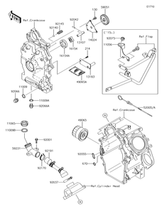 Oil Pump/Oil Filter Diagram and Parts List for KAF620PGF 2016 Kawasaki Lawn Tractor Accessories