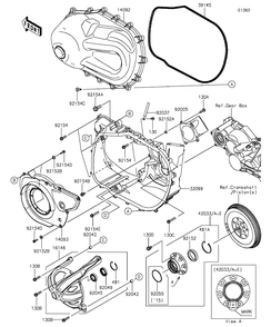 Converter Cover Diagram and Parts List for KAF820BGF 2016 Kawasaki Lawn Tractor Accessories