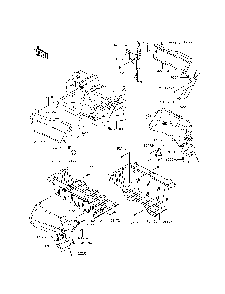 Rear Fender Diagram and Parts List for KRF800CFF 2015 Kawasaki Lawn Tractor Accessories