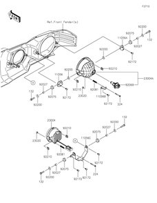 Headlight Diagram and Parts List for KAF820CMFNL 2021 Kawasaki Lawn Tractor Accessories