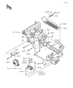 Engine Mount Diagram and Parts List for KAF400AGF 2016 Kawasaki Lawn Tractor Accessories