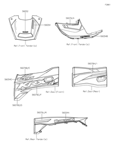 Decals(Apfnn/Apfnl) Diagram and Parts List for KRT1000APFNN 2023 Kawasaki Lawn Tractor Accessories