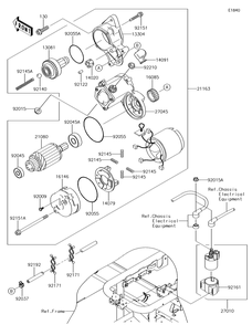 Starter Motor Diagram and Parts List for KAF620SGF 2016 Kawasaki Lawn Tractor Accessories