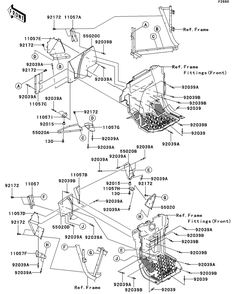 Part Location Diagram of 11057-0345 Kawasaki Bracket