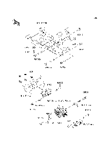 Engine Mount Diagram and Parts List for KAF950D8F 2008 Kawasaki Lawn Tractor Accessories