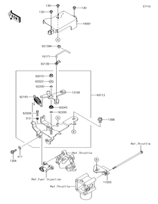 Control Diagram and Parts List for KAF620SGF 2016 Kawasaki Lawn Tractor Accessories