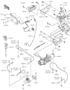 Winch Diagram and Parts List for KRF1000CNFNN 2022 Kawasaki Lawn Tractor Accessories
