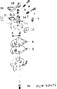Choke shaft Diagram and Parts List for FA130D-1MP  Kawasaki Generator