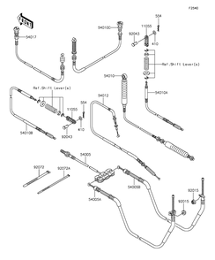 Cables Diagram and Parts List for KAF400AGF 2016 Kawasaki Lawn Tractor Accessories