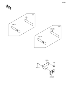 Reflectors Diagram and Parts List for KAF400AGF 2016 Kawasaki Lawn Tractor Accessories