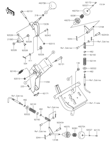 Shift Lever Diagram and Parts List for KAF400TKS 2019 Kawasaki Lawn Tractor Accessories