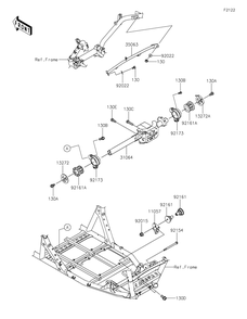Engine Mount Diagram and Parts List for KRF1000DMFNN 2021 Kawasaki Lawn Tractor Accessories