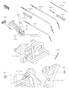 Cables Diagram and Parts List for KAF1000FKF 2019 Kawasaki Lawn Tractor Accessories