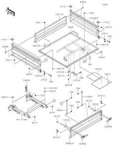 Carrier Diagram and Parts List for KAF400HHF 2017 Kawasaki Lawn Tractor Accessories