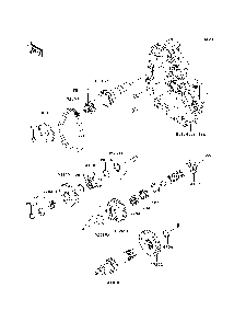 Transmission Diagram and Parts List for KAF400B7F 2007 & Prior Kawasaki Lawn Tractor Accessories