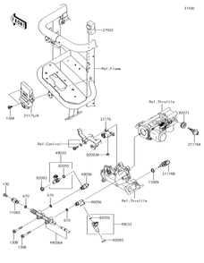 Part Location Diagram of 21175-1355 Kawasaki Control Unit-Electronic