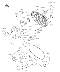 Converter Cover Diagram and Parts List for KAF620RFF 2015 Kawasaki Lawn Tractor Accessories