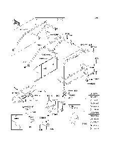 Guards/Cab Frame Diagram and Parts List for KAF620H7F 2007 & Prior Kawasaki Lawn Tractor Accessories