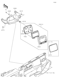 Part Location Diagram of 25031-0612 Kawasaki Meter-Assembly, Lcd