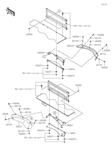 Rear Fender Diagram and Parts List for KAF620RMFNN 2021 Kawasaki Lawn Tractor Accessories