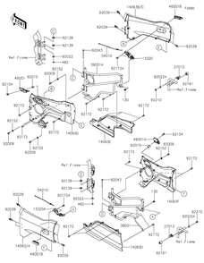 Door Diagram and Parts List for KRF1000APFNN 2023 Kawasaki Lawn Tractor Accessories