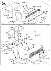 Seat Diagram and Parts List for KAF620SDF 2013 Kawasaki Lawn Tractor Accessories