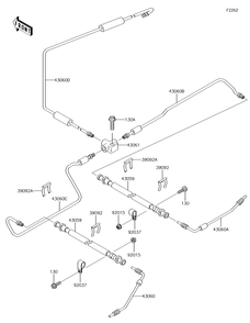 Brake Piping Diagram and Parts List for KAF620VGF 2016 Kawasaki Lawn Tractor Accessories