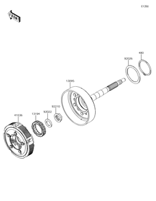 Clutch Diagram and Parts List for KRF800GJF 2018 Kawasaki Lawn Tractor Accessories