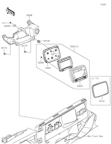 Meter Diagram and Parts List for KRF800HLF 2020 Kawasaki Lawn Tractor Accessories