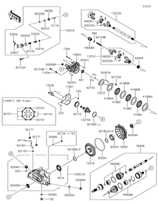 Drive Shaft-Rear Diagram and Parts List for KRF800GJF 2018 Kawasaki Lawn Tractor Accessories