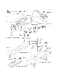 Labels Diagram and Parts List for KAF400C7F 2007 & Prior Kawasaki Lawn Tractor Accessories