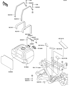 Fuel Tank Diagram and Parts List for KRT750CCF 2012 Kawasaki Lawn Tractor Accessories