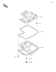 Oil Pan Diagram and Parts List for KRF1000ALF 2020 Kawasaki Lawn Tractor Accessories