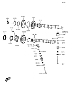 Valve Diagram and Parts List for KAF820BHF 2017 Kawasaki Lawn Tractor Accessories