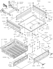 Carrier Diagram and Parts List for KAF400LHS 2017 Kawasaki Lawn Tractor Accessories