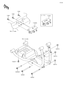 Engine Mount Diagram and Parts List for KAF620PGF 2016 Kawasaki Lawn Tractor Accessories
