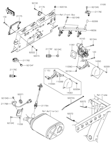 Fuel Injection Diagram and Parts List for KAF820BGF 2016 Kawasaki Lawn Tractor Accessories