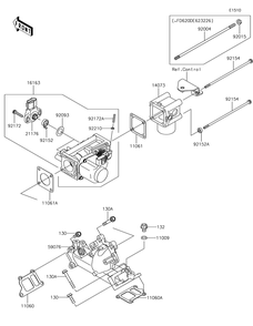 Throttle Diagram and Parts List for KAF620RHF 2017 Kawasaki Lawn Tractor Accessories