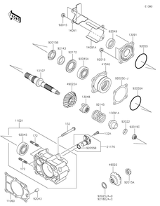 Part Location Diagram of 11021-0025 Kawasaki Case-Assembly