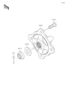 Front Hubs/Brakes Diagram and Parts List for KRF800JNFNL 2022 Kawasaki Lawn Tractor Accessories
