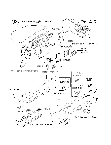 Labels Diagram and Parts List for KAF400A7F 2007 & Prior Kawasaki Lawn Tractor Accessories