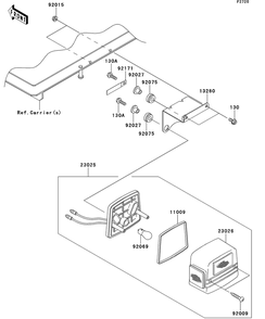 Taillight Diagram and Parts List for KAF400DEF 2014 Kawasaki Lawn Tractor Accessories