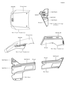 Part Location Diagram of 56075-0995 Kawasaki Pattern, Side Guard, Rh, Lwr